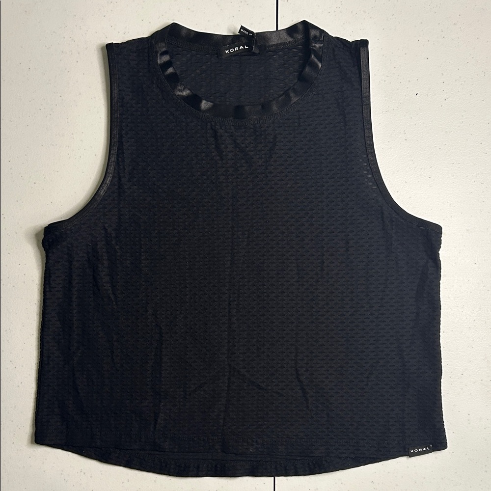 Koral Textured Black Muscle Tee